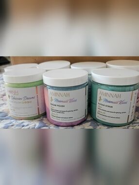 AMINNAH Mermaid Kisses Sugar Scrub - Teal Green